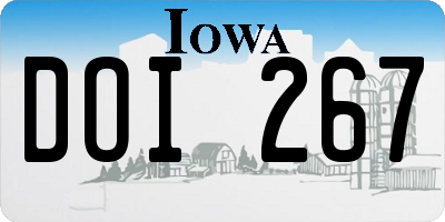 IA license plate DOI267