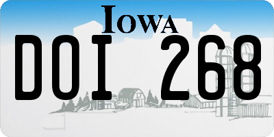 IA license plate DOI268