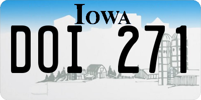 IA license plate DOI271