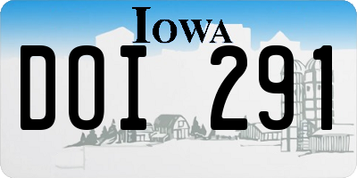 IA license plate DOI291