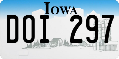 IA license plate DOI297