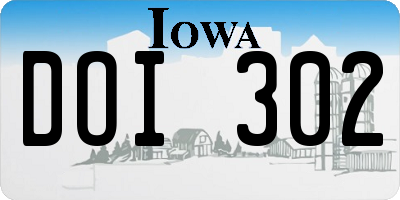 IA license plate DOI302