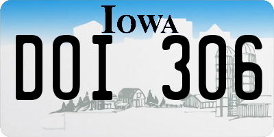 IA license plate DOI306