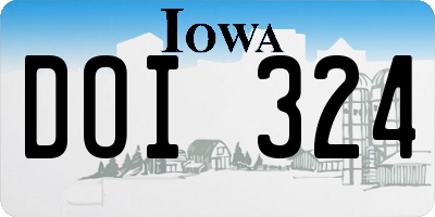 IA license plate DOI324
