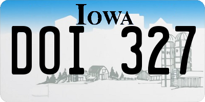 IA license plate DOI327