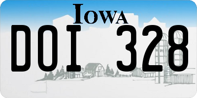 IA license plate DOI328