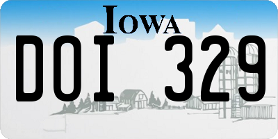 IA license plate DOI329