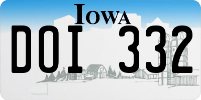 IA license plate DOI332