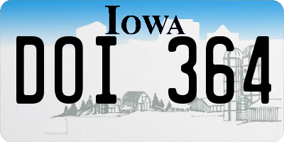 IA license plate DOI364