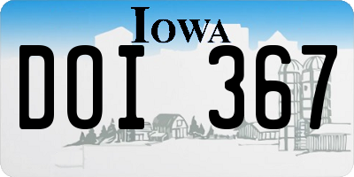 IA license plate DOI367