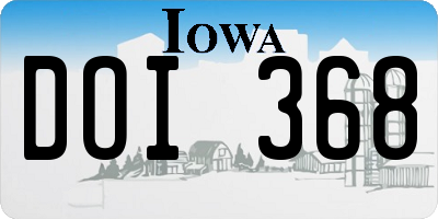 IA license plate DOI368