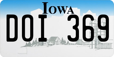 IA license plate DOI369