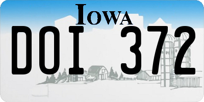 IA license plate DOI372
