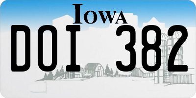 IA license plate DOI382