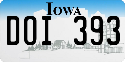IA license plate DOI393