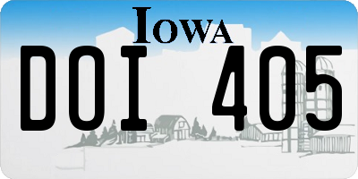 IA license plate DOI405