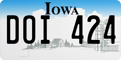 IA license plate DOI424