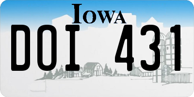 IA license plate DOI431