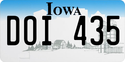 IA license plate DOI435