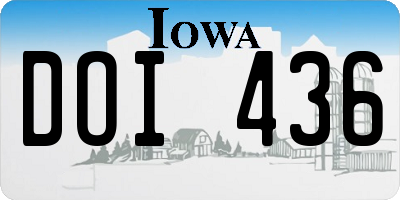 IA license plate DOI436