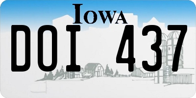IA license plate DOI437
