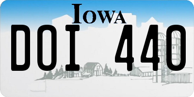 IA license plate DOI440
