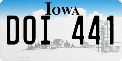 IA license plate DOI441
