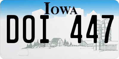 IA license plate DOI447
