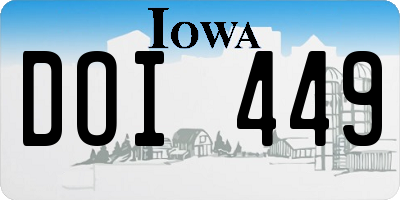 IA license plate DOI449
