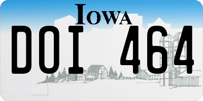 IA license plate DOI464