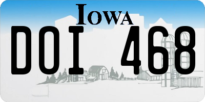 IA license plate DOI468