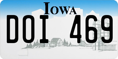 IA license plate DOI469