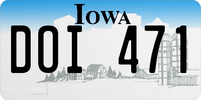 IA license plate DOI471