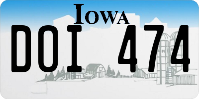 IA license plate DOI474