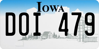 IA license plate DOI479