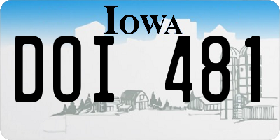 IA license plate DOI481