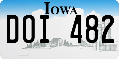 IA license plate DOI482