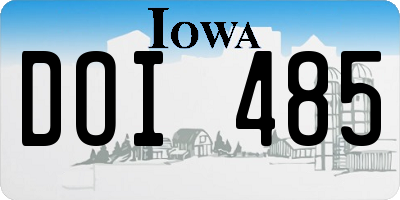 IA license plate DOI485