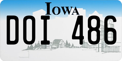 IA license plate DOI486