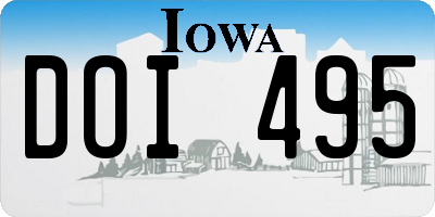 IA license plate DOI495