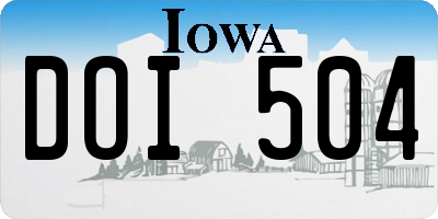 IA license plate DOI504