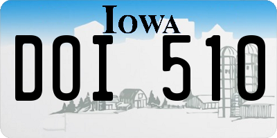 IA license plate DOI510
