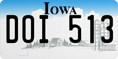 IA license plate DOI513