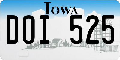 IA license plate DOI525