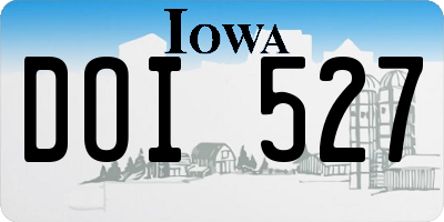 IA license plate DOI527
