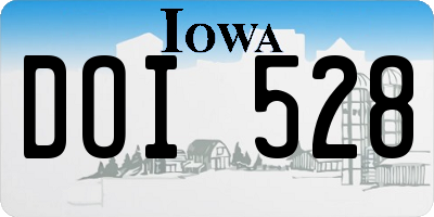 IA license plate DOI528