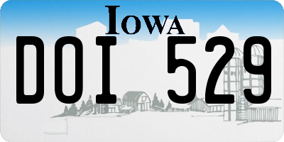 IA license plate DOI529
