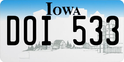 IA license plate DOI533