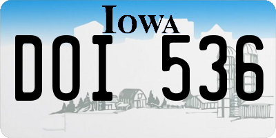 IA license plate DOI536