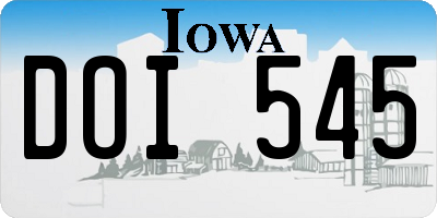 IA license plate DOI545